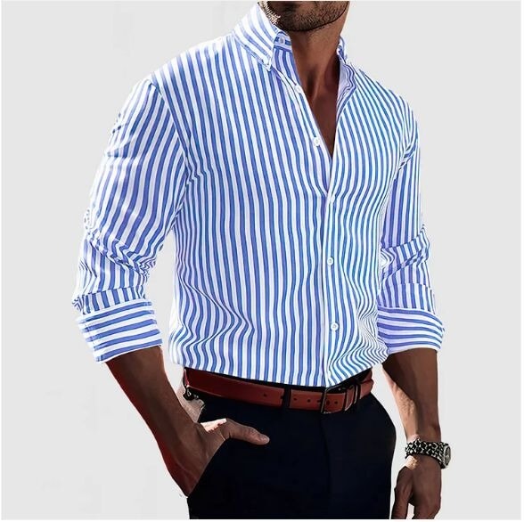 Chemise à fines rayures