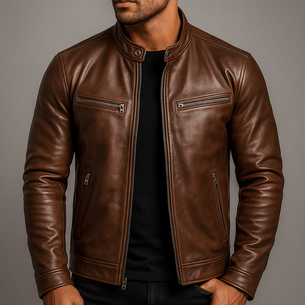 Veste en cuir vintage